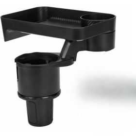 Car Cup Holder Tray Multifunctional Car Cup Holder Expander Tray Adjustable Base Cup Holder with Rotable Food Tray for Road Trip Car Interior Accessor