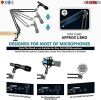 5 Core Microphone Arm Stand, Upgraded Adjustable Suspension Boom Scissor Arm Mic Stand 42 inch with Pop Filter, 3/8" to 5/8" Adapter