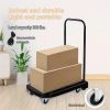 330 pound capacity black plastic steel body foldable trolley, trolley 4-wheel folding platform trolley, made of heavy-duty durable aluminum