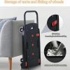 330 pound capacity black plastic steel body foldable trolley, trolley 4-wheel folding platform trolley, made of heavy-duty durable aluminum