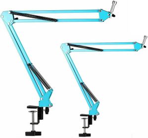 5 Core Mic Arm Adjustable Boom Microphone Stand Desk Mount Heavy Duty Brazo Para Microfono for Condenser Dynamic Mics - MS ARM BLU (Color: 2 Pieces)