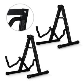 5 Core Guitar Stand Floor A Frame Adjustable Folding Holder With Rubber Feet Heavy Duty Electric Acoustic Bass Cello Stands Pair - GSS BLK (SKU: GSS BLK 2PCS)