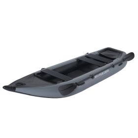 US warehouse freeshipping cheap PVC inflatable fishing kayak inflatable 2 or 3 persons pedal canoekayak kayak pesca con pedal (Color: Grey)