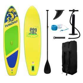 11'6"×34"×6" Extra Wide Inflatable Paddle Board, Stand Up Paddle Board (Color: yellow)