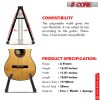 5 Core Guitar Stand Floor A Frame Adjustable Folding Holder With Rubber Feet Heavy Duty Electric Acoustic Bass Cello Stands Pair - GSS BLK